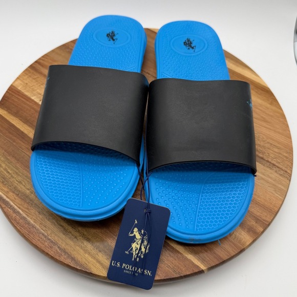 U.S. Polo Assn. Other - US Polo Assn Men's 13-14 XL Slide Sandals Blue Black Y2689D